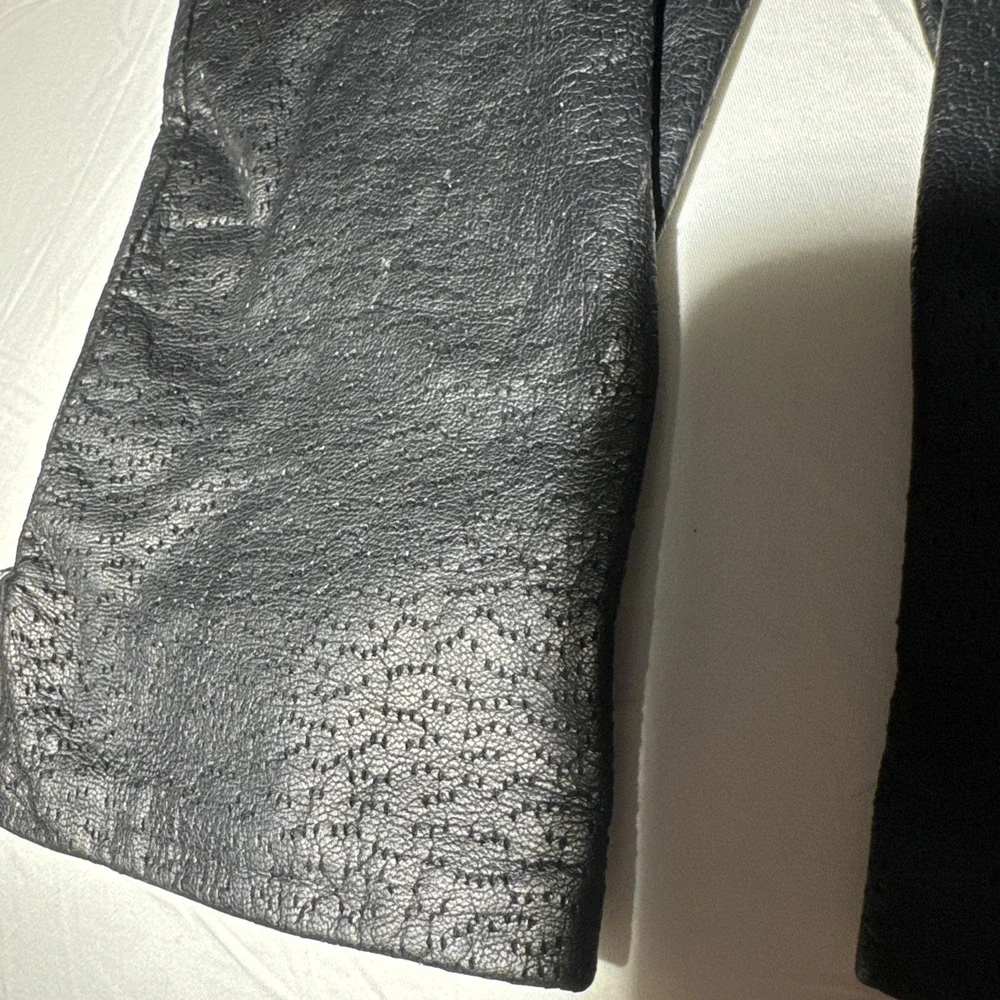 Fownes Gloves Women Size 6.5‎ Black Leather Dress # WPL9522 Full Acrylic Lined
